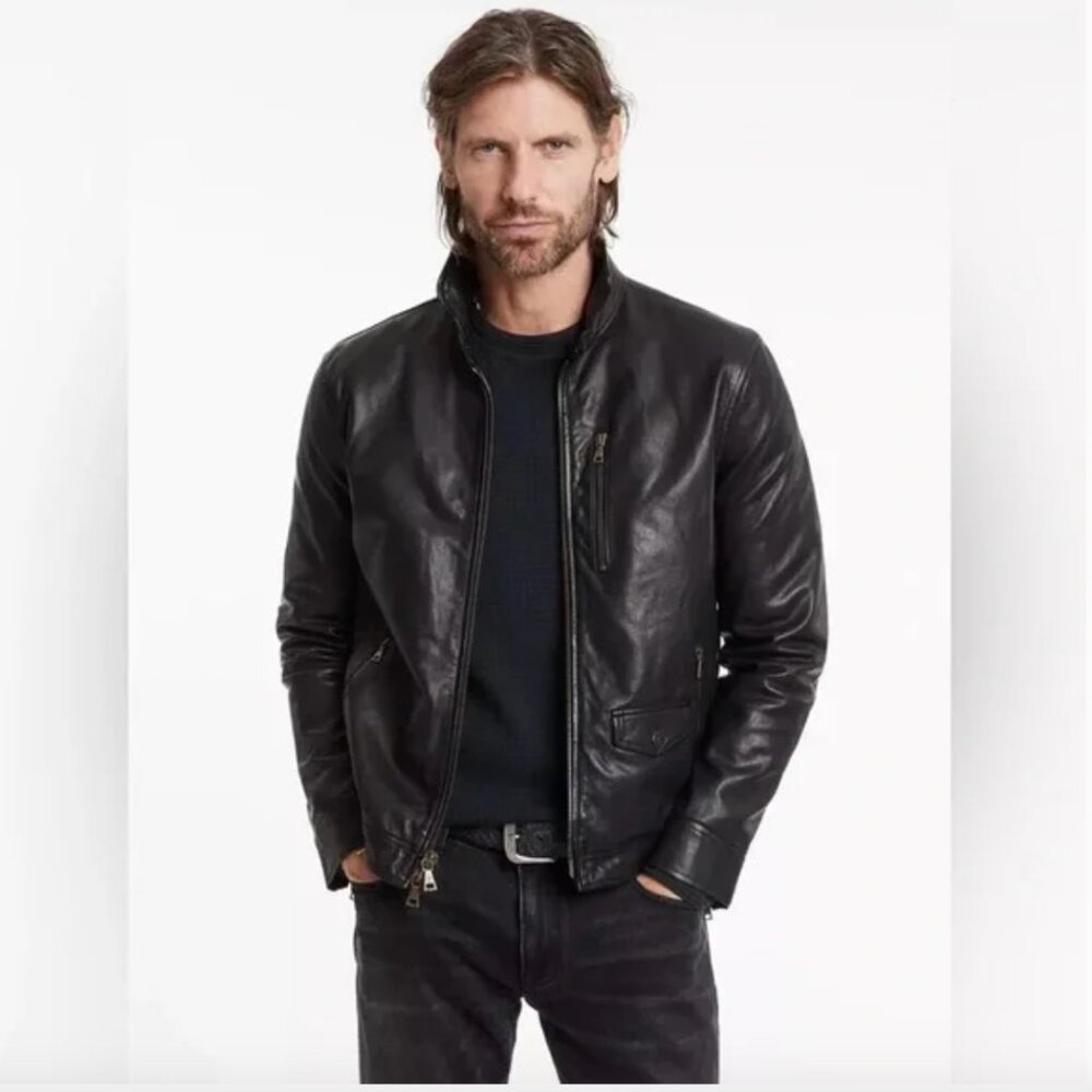 John Varvatos York Leather Jacket. size EU 48 USA 38.